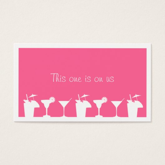 ピンクカクテル結婚のイベントカスタムドリンクチケット (正面)