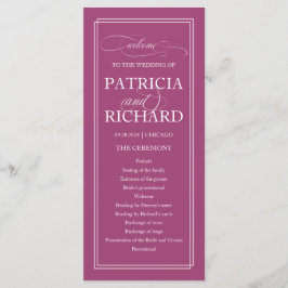 ピンクカシス優雅な結婚式プログラム プログラム