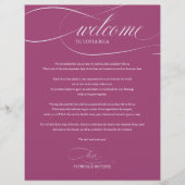 ピンクカシス結婚の週末のウェルカム旅程 (正面)