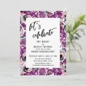 ピンクカジュアルの水色の花を見よう 招待状 (スタンド正面)