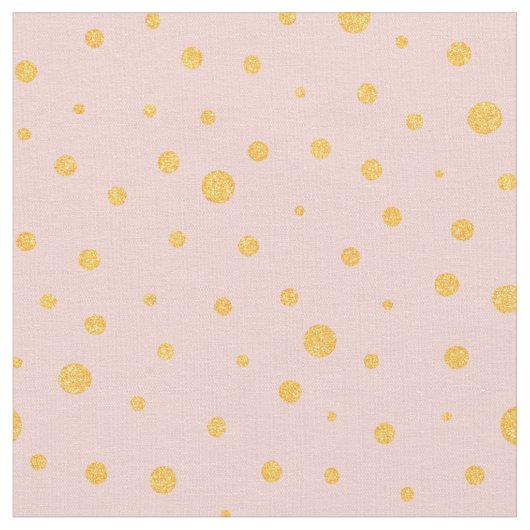 ピンクカスタマイズの自分の金ゴールド水玉模様 ファブリック (クローズアップ)
