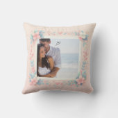 ピンクカスタマイズの花バレンタインデー2写真 クッション (裏面)