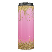 ピンクカスタマイズグリッター熱タンブラー タンブラー (裏面)