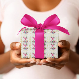 ピンクカスタムかわいらし30ハッピーバースデーBashで ラッピングペーパー