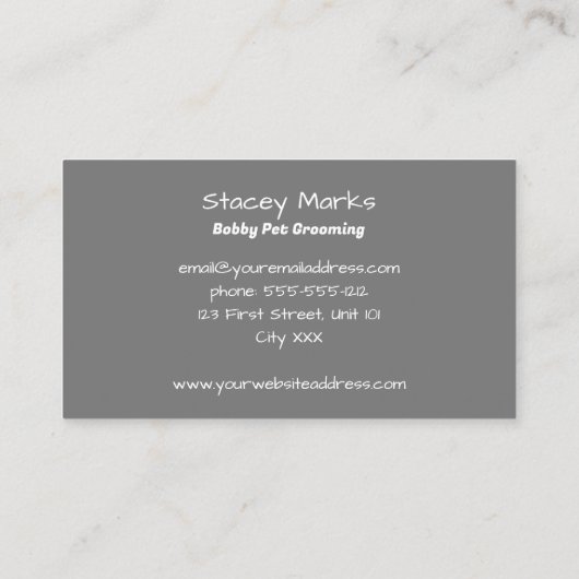 ピンクカスタムとグレーの写真 名刺 (裏面)