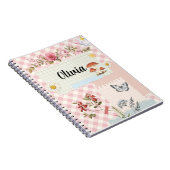 ピンクカスタムとピンクのフォトノートパソコ市松模様にン ノートブック (右側)