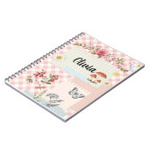 ピンクカスタムとピンクのフォトノートパソコ市松模様にン ノートブック (左側)