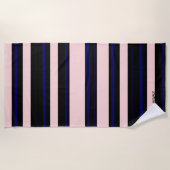 ピンクカスタムとブルーのネイビービーチタオル ビーチタオル (正面)