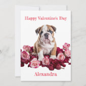 ピンクカスタムと赤のバラのバレンタインとブルドッグ シーズンカード (正面)