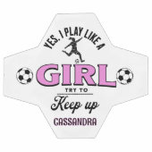 ピンクカスタムのアクセント付遊き「Yes、私は女の子のように サッカーボール (フラット)