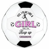 ピンクカスタムのアクセント付遊き「Yes、私は女の子のように サッカーボール (正面)