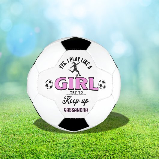 ピンクカスタムのアクセント付遊き「Yes、私は女の子のように サッカーボール