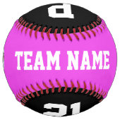 ピンクカスタムのソフトボール選手の写真名と番号 ソフトボール (正面)