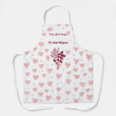 ピンクカスタムのハートとハーブを持つハーブウィスパー エプロン (正面)