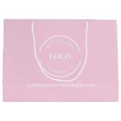 ピンクカスタムのビジネス会社のウェブサイト白のロゴ ラージペーパーバッグ (裏面)