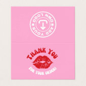 ピンクカスタムのビジネスSNSお礼を折った 名刺 (外部フラット)