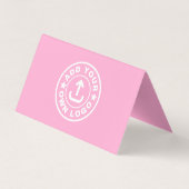 ピンクカスタムのビジネスSNSお礼を折った 名刺 (裏面)