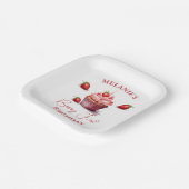 ピンクカスタムのベリーファースト誕生日パーティー ペーパープレート (傾斜あり)