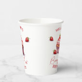 ピンクカスタムのベリーファースト誕生日パーティー 紙コップ (左)