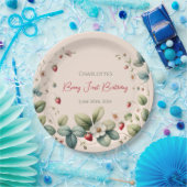 ピンクカスタムのベリーファースト誕生日 ペーパープレート (パーティー)