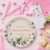 ピンクカスタムのベリーファースト誕生日 ペーパープレート (パーティー)