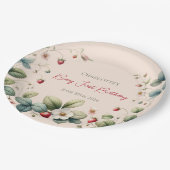 ピンクカスタムのベリーファースト誕生日 ペーパープレート (アングル)