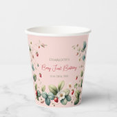 ピンクカスタムのベリーファースト誕生日 紙コップ (正面)