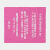 ピンクカスタムのメッセージ展開パパを娘に フリースブランケット (正面(横))