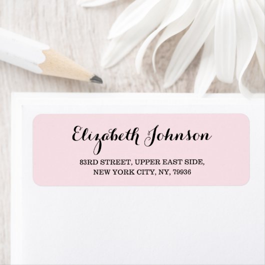 ピンクカスタムのモダン差出人住所の作成 ラベル (インサイチュ)