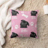 ピンクカスタムのラブポープリントドッグラバーペットフォト クッション (ブランケット)