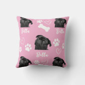 ピンクカスタムのラブポープリントドッグラバーペットフォト クッション (裏面)