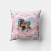 ピンクカスタムのリボンで母の日の贈り物ハート クッション (裏面)