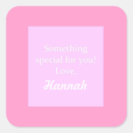 ピンクカスタムの子どもギフトシール スクエアシール