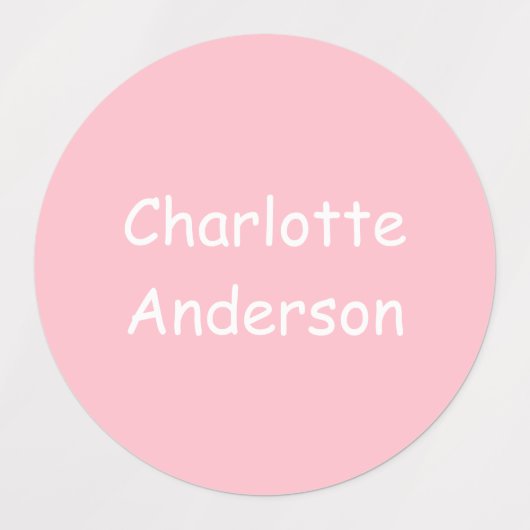 ピンクカスタムの子供の名前ラベルの濃淡 ラベル (デザイン2)