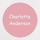 ピンクカスタムの子供の名前ラベルの濃淡 ラベル (デザイン1)