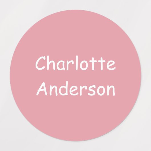 ピンクカスタムの子供の名前ラベルの濃淡 ラベル (デザイン1)