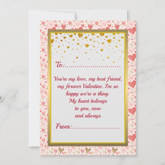 ピンクカスタムの愛のハートの写真 (裏面)