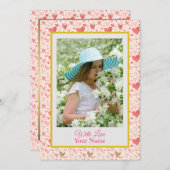 ピンクカスタムの愛のハートの写真 (正面/裏面)