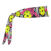 ピンクカスタムの文字黄色のピックボール タイヘッドバンド (回転270)