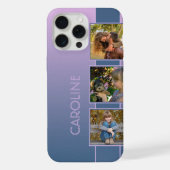 ピンクカスタムの濃グラデーション紫色の青の写真 iPhoneケース (裏面)