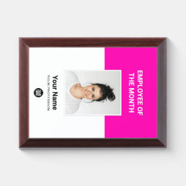 ピンクカスタムの社員の今月のロゴと写真 表彰プラーク