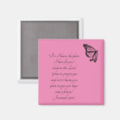 ピンクカスタムの聖書聖句バタフライ・エレミヤ29:11 マグネット (正面/裏面)