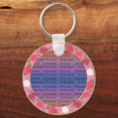 ピンクカスタムの花結婚丸のキーチェーン キーホルダー (正面)