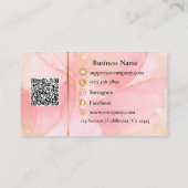 ピンクカスタムの金ゴールドQRコードのモダン名刺 名刺 (裏面)