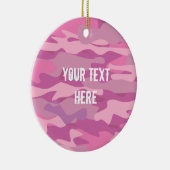ピンクカスタムの陸軍迷彩柄写真クリスマスツリー セラミックオーナメント (右)