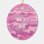 ピンクカスタムの陸軍迷彩柄写真クリスマスツリー セラミックオーナメント (左)
