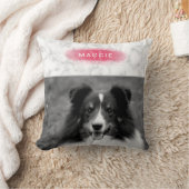 ピンクカスタムを使用したフェイクペットの写真と大理石のテクスチャ クッション (ブランケット)