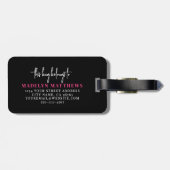 ピンクカスタムイニシャルトラベラー名モノグラム ラゲッジタグ (裏面横)