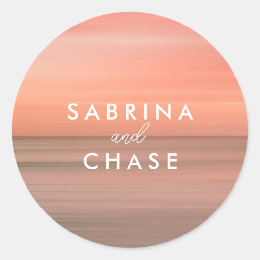 ピンクカスタムウェディング封筒用シールシール ラウンドシール (正面)