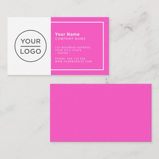 ピンクカスタムクモダンミニマル任意の色 名刺 (正面/裏面)